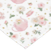 Pink Tee Party Babydusche Tablette Tischdecke (Schrägansicht)