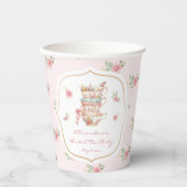 Pink Tee Party Brautparty Pappbecher (Vorderseite)