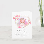Pink Tee Party Danke Rose Gold White Card (Vorderseite)