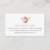 Pink Tee Party Duschekarte Begleitkarte (Vorderseite)