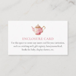 Pink Tee Party Duschekarte Begleitkarte