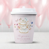 Pink Tee Party Paper Cup Pappbecher