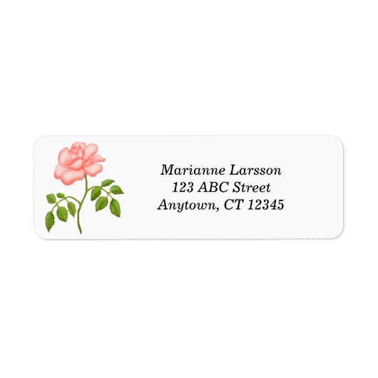 Pink Tee Rose Adressenmarken (Vorne)