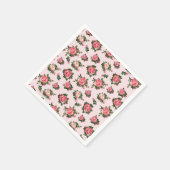 Pink Tee Rose Papier Napkins Serviette (Ecke)