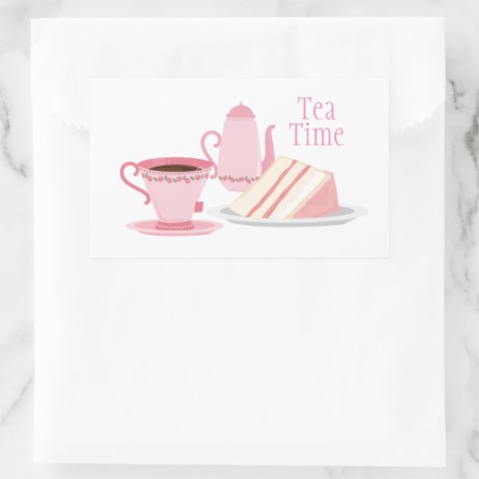 Pink Tee Set Themed Sticker (Tasche)