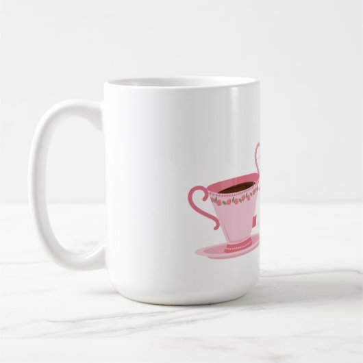 Pink Tee Set Themed Sticker Kaffeetasse (Links)