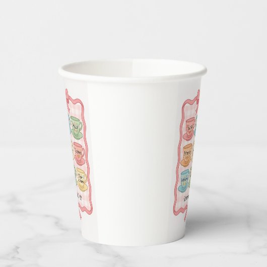 Pink Teebecher als Papierbecher (Links)