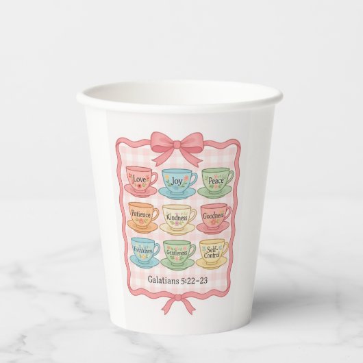 Pink Teebecher als Papierbecher (Vorderseite)