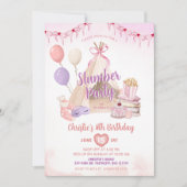Pink Teepe Sleepover Zelt Slumber Party Geburtstag Einladung (Vorderseite)