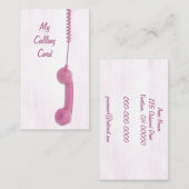 Pink-Telefon-Empfänger Visitenkarte (Vorne/Hinten)