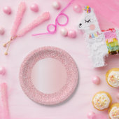 Pink Template Trendy Rose Gold Glitzer Moderne Pappteller (Party)