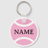 Pink tennis ball keychain with custom name schlüsselanhänger (Rückseite)