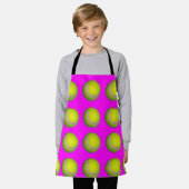 Pink Tennis Ball Pattern, Mädchen Full Print Schür Schürze (Getragen)