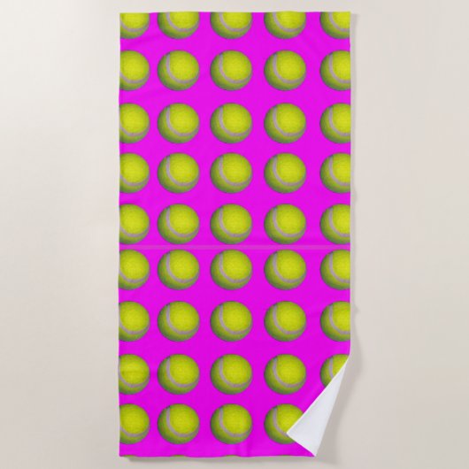 Pink Tennis Ball Pattern, Strandtuch (Vorderseite)