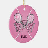 Pink Tennis Ball | Personalisieren Keramikornament (Rechts)