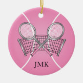 Pink Tennis Ball | Personalisieren Keramikornament (Vorne)