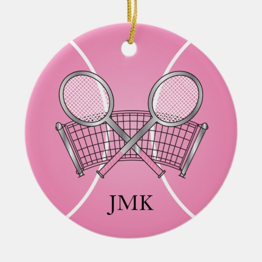 Pink Tennis Ball | Personalisieren Keramikornament (Vorne)