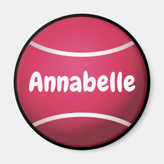 Pink Tennis Ball personalisieren Magnet (Vorne)