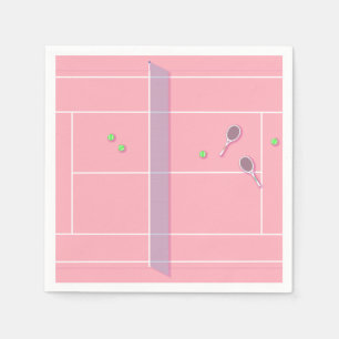 Pink Tennis Court Moderner Tennisspieler Serviette