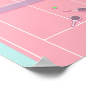 Pink Tennis Court Preppy Modern Tennis Player Poster (Ecke)