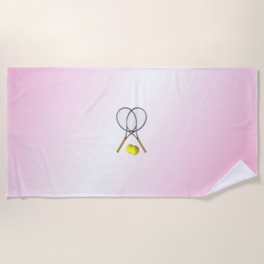 Pink Tennis Design Strandtuch (Vorderseite)