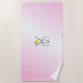 Pink Tennis Design Strandtuch (Vorderseite)