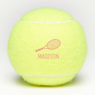 Pink Tennis Monogram Name Custom Personalisiert Tennisbälle