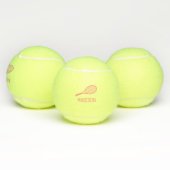 Pink Tennis Monogram Name Custom Personalisiert Tennisbälle (Multi)