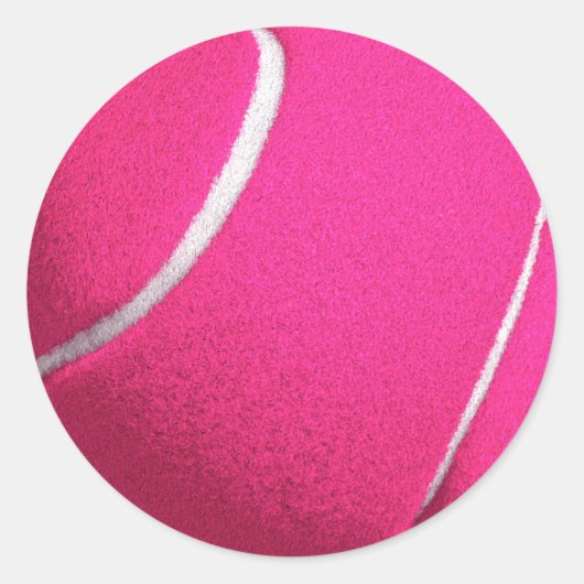 Pink Tennis Runder Aufkleber (Vorderseite)