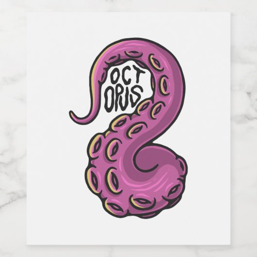 Pink Tentacle Weinetikett (Einzelnes Label)