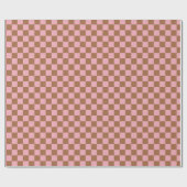 Pink Terracotta Checkerboard Checkered Girly Retro Geschenkpapier (Flach)