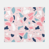 Pink Terrazzo Muster Fleecedecke (Vorderseite (Horizontal))