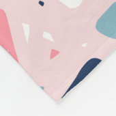 Pink Terrazzo Muster Fleecedecke (Ecke)