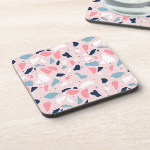 Pink Terrazzo Muster Getränkeuntersetzer