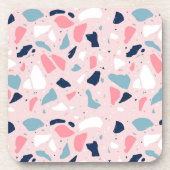 Pink Terrazzo Muster Getränkeuntersetzer (Vorderseite)