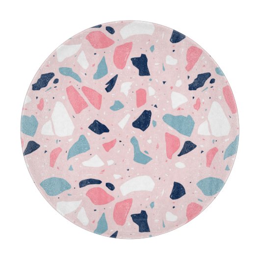 Pink Terrazzo Muster Schneidebrett (Vorderseite)