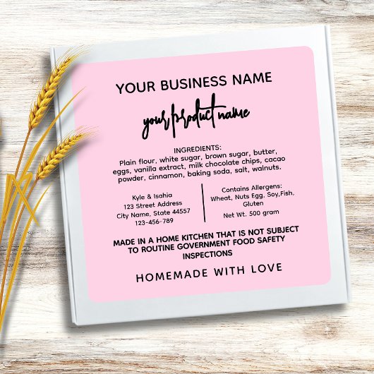 Pink Texas Hütte Law Lebensmitteletikett Quadratischer Aufkleber