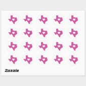 Pink Texas Runder Aufkleber (Blatt)