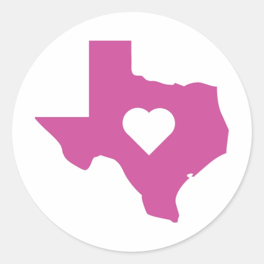 Pink Texas Runder Aufkleber (Vorderseite)