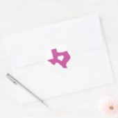Pink Texas Runder Aufkleber (Umschlag)
