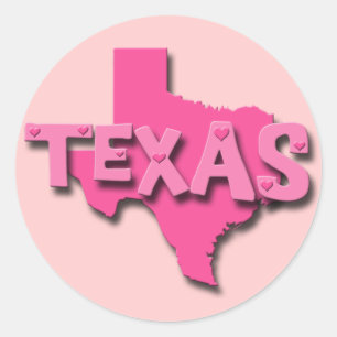 PINK TEXAS RUNDER AUFKLEBER