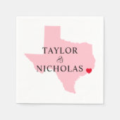 Pink Texas Wedding Serviette (Vorderseite)