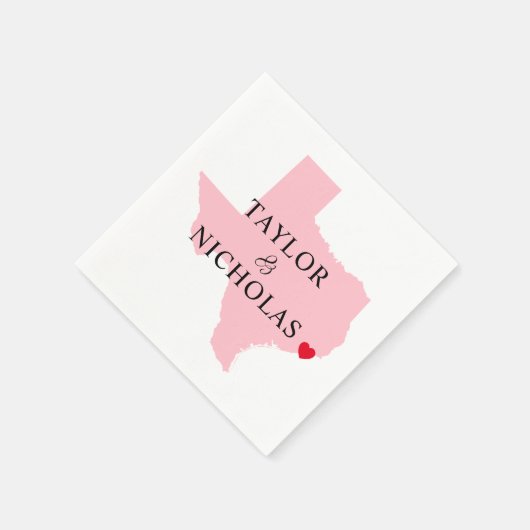 Pink Texas Wedding Serviette (Ecke)