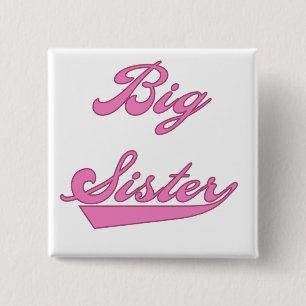 Pink Text Big Sister Tshirts und Geschenke Button