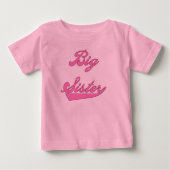 Pink Text Big Sster Baby T-shirt (Vorderseite)
