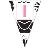Pink Text Black Floral Patten Baby Girl Wimpelkette (Erste Fahne)