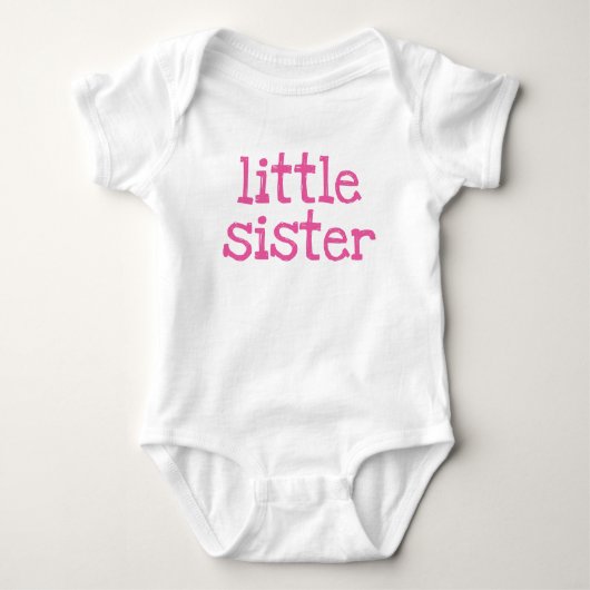 Pink Text Kleine Schwester Baby Strampler (Vorderseite)