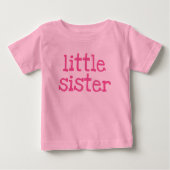 Pink Text Kleine Schwester Baby T-shirt (Vorderseite)