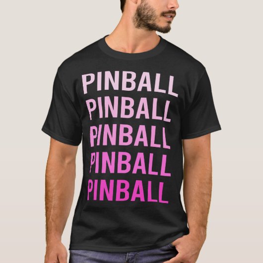 Pink Text Pinball T-Shirt (Vorderseite)