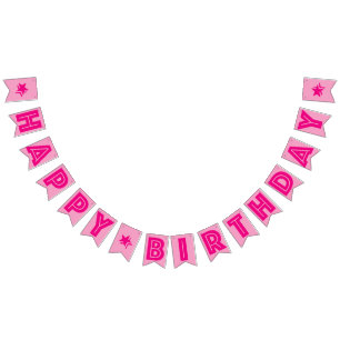 PINK-TEXT U. WEICHES ROSA FARBE☆ ALLES GUTE ZUM WIMPELKETTE